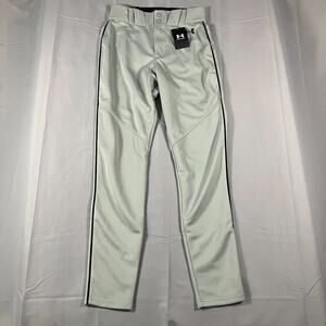 Under‎ Armour Men’s Small Utility Baseball Pants Gray Black Piping NWT